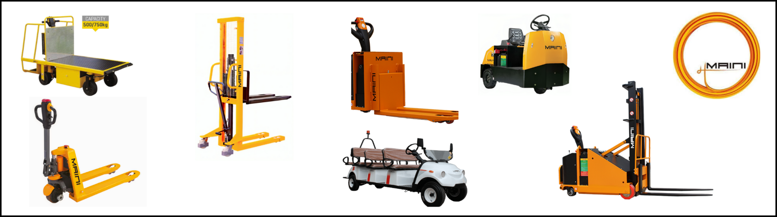 Maini Material Handling Equipment – Hand Pallet Trucks, Stackers, Scissor Lifts, Dock Levelers